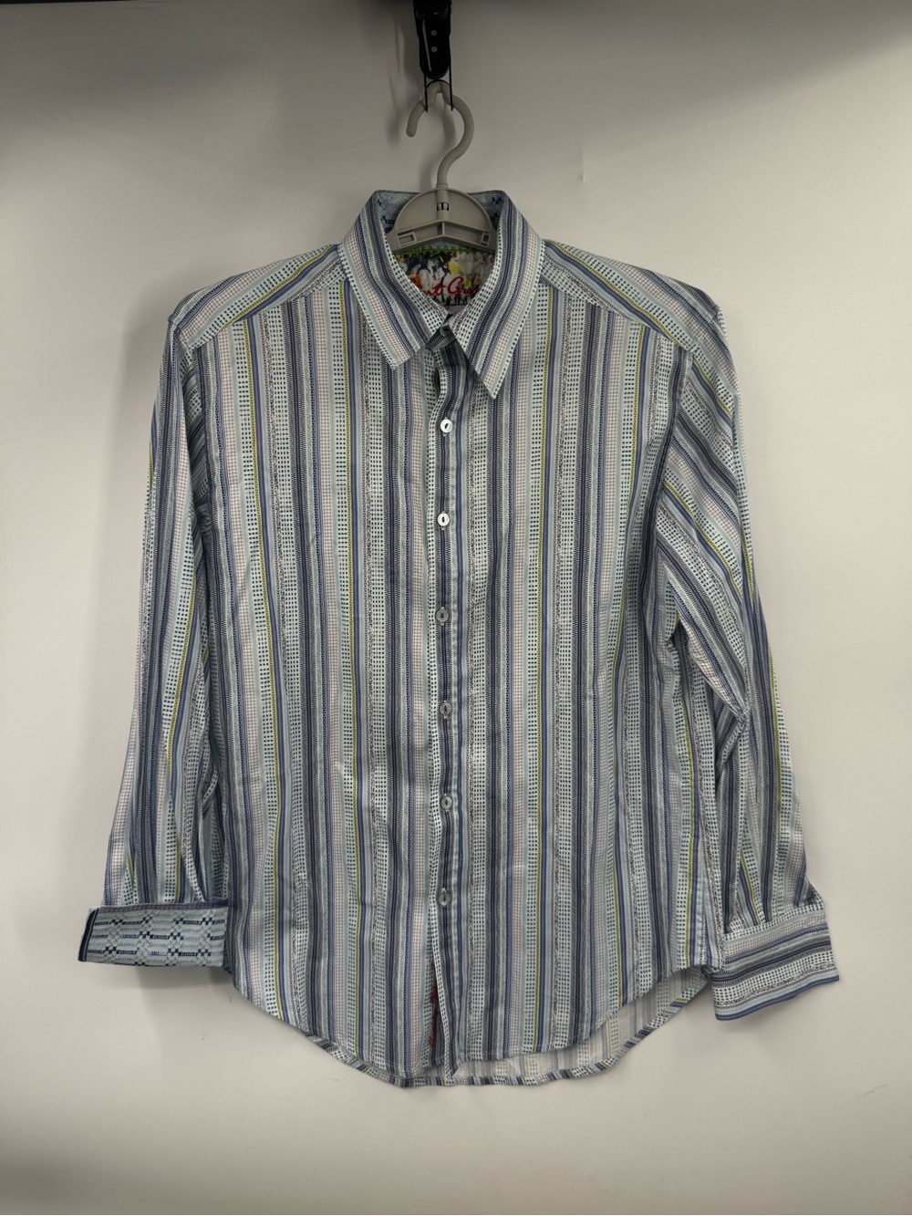 Robert Graham Rock Stripe Dress Button Down Shirt Mens M classic fit